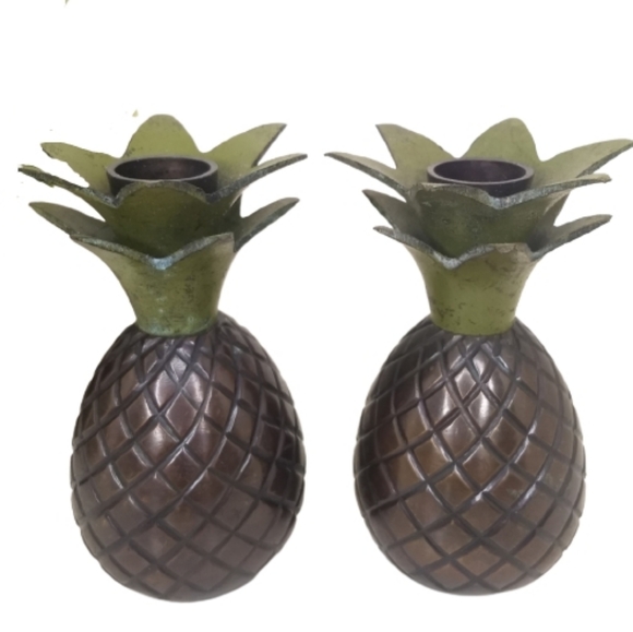 Tommy Bahama Other - Tommy Bahama Brass Verdigris Pineapple Candle Hold